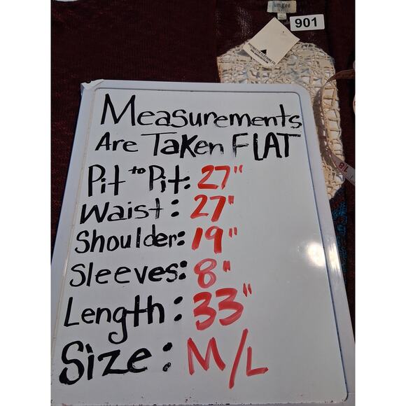 Umgee Women's Size M/L Boho Knit Aztec Fringed  Crochet Inlay Ruana Cardigan - Picture 5 of 12